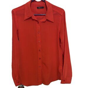 Pure Amici - 100% silk Melon Colored Long Sleeve Button Down Shirt - size M